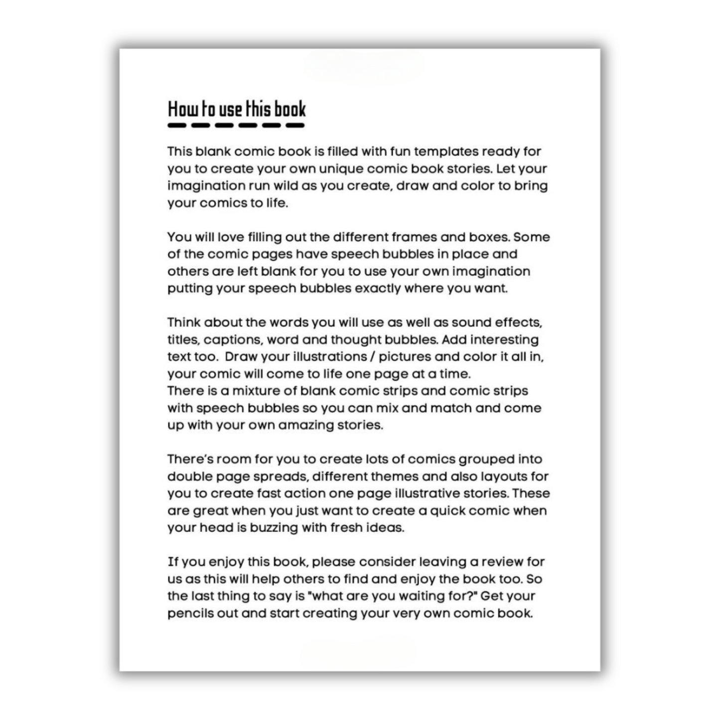 Blank Comic Book For Kids : Create Your Own Comics With This Comic Book Journal Notebook: Over 100 Pages Large Big 8.5" x 11" Cartoon / Comic Book With Lots of Templates (Blank Comic Books)(Spiral bound)