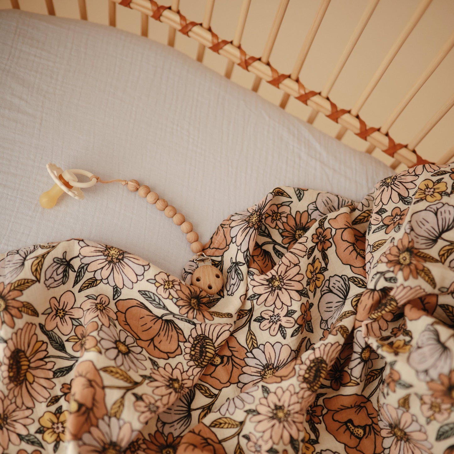 Organic Cotton Muslin Swaddle Blanket - Chickadees Wooden Toys