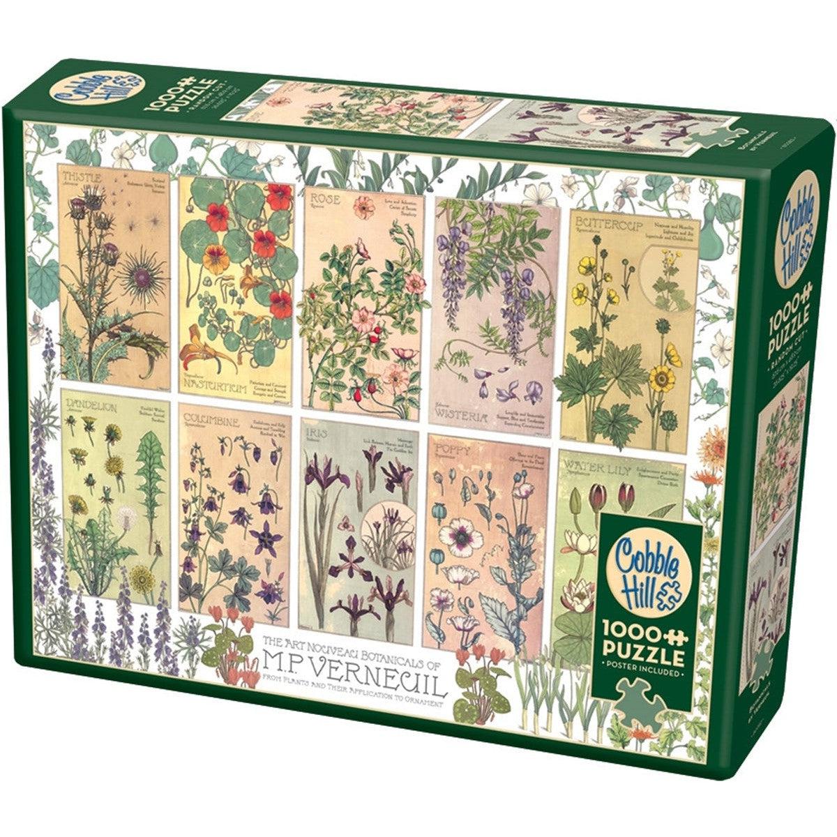 Botanicals by Verneuil 1000 Piece Jigsaw Puzzle Cobble Hill - Chickadees Wooden Toys