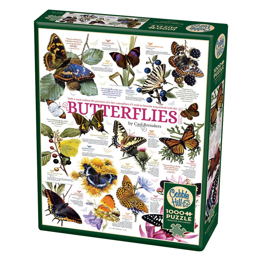 Butterfly Collection 1000 Piece Jigsaw Puzzle Cobble Hill - Chickadees Wooden Toys