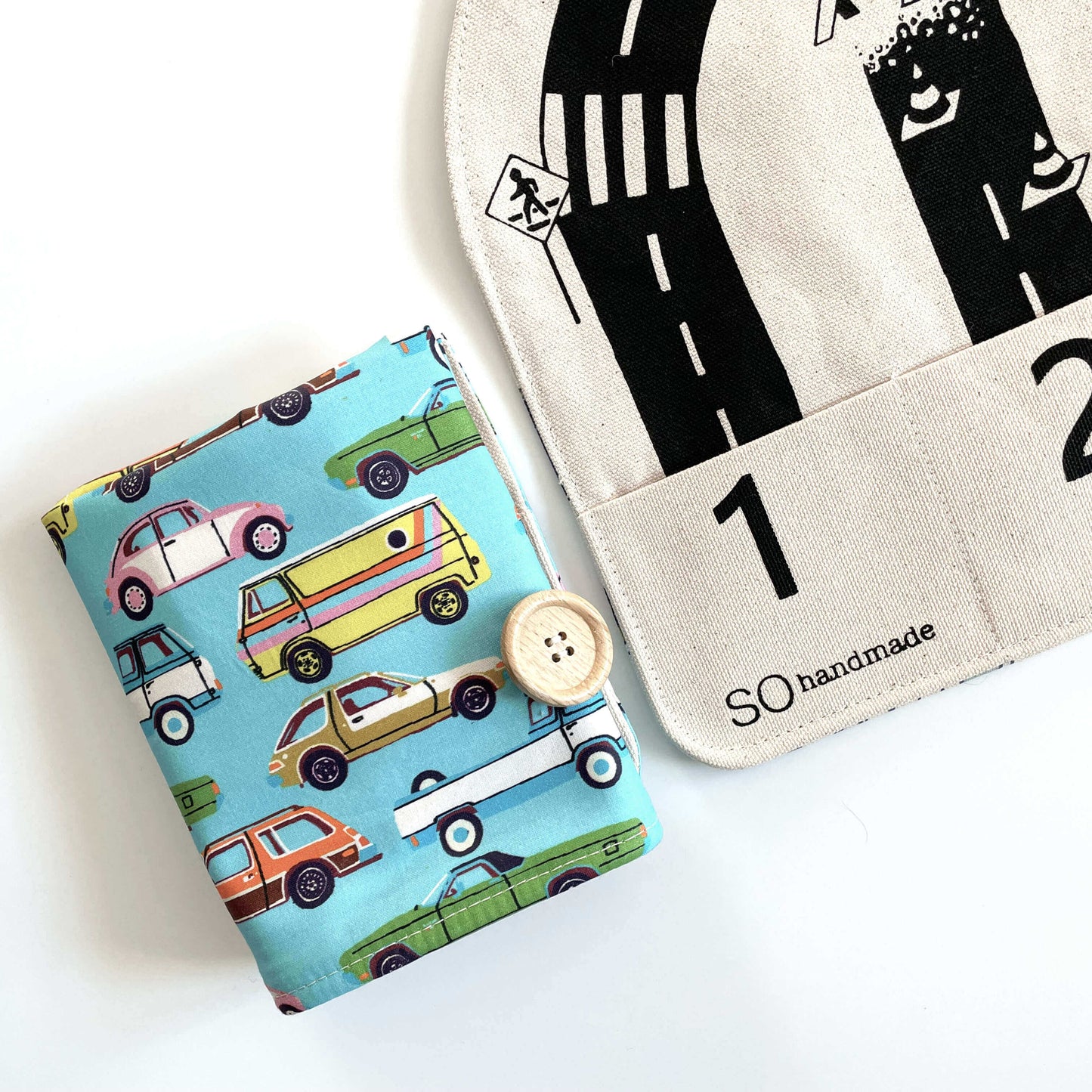 Car Play Mat: "The fun mat is so easy to travel with!" - Chickadees Wooden Toys