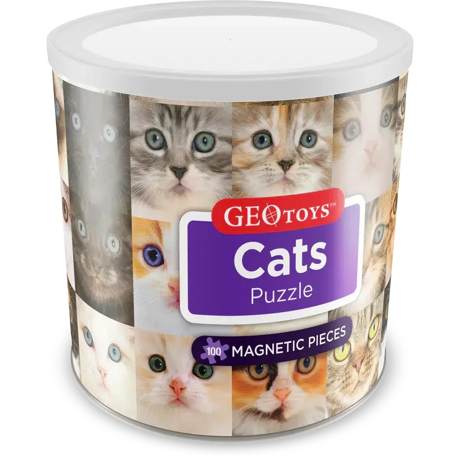 Cats 100 Piece Magnetic Jigsaw Puzzle Geotoys