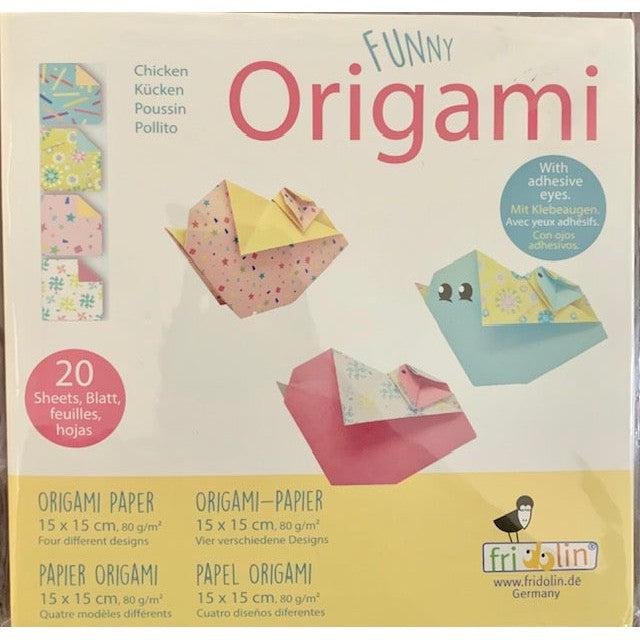 Chicken Funny Origami Kit Fridolin - Chickadees Wooden Toys