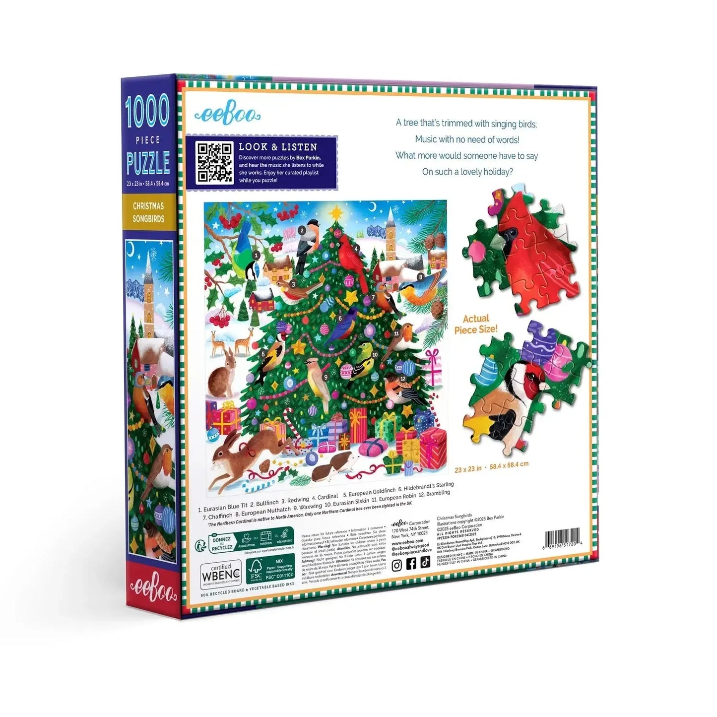 Christmas Songbirds 1000 Piece Jigsaw Puzzle eeBoo