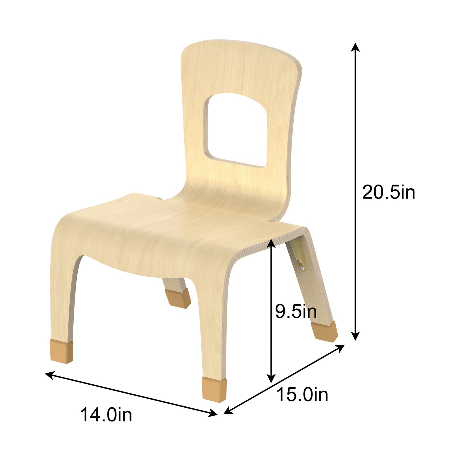 Pear Classroom Chair (2-Pack) – 10" Seat Height - Chickadees Wooden Toys
