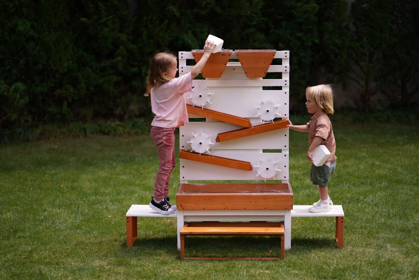 Avenlur Large Wooden Water Table – Multi-Level Sensory Play Station - Chickadees Wooden Toys