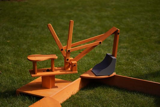 Outdoor Excavator Digger Toy for Kids | Backyard Construction Ride-On (Sandbox Not Included) - Chickadees Wooden Toys