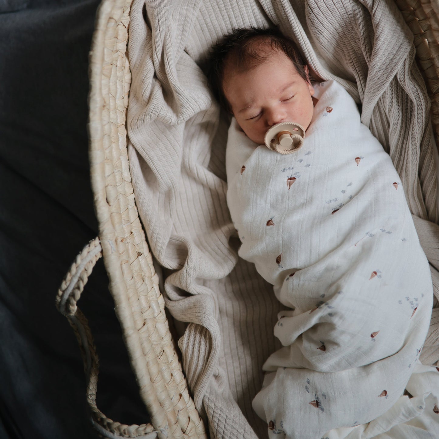 Organic Cotton Muslin Swaddle Blanket - Chickadees Wooden Toys