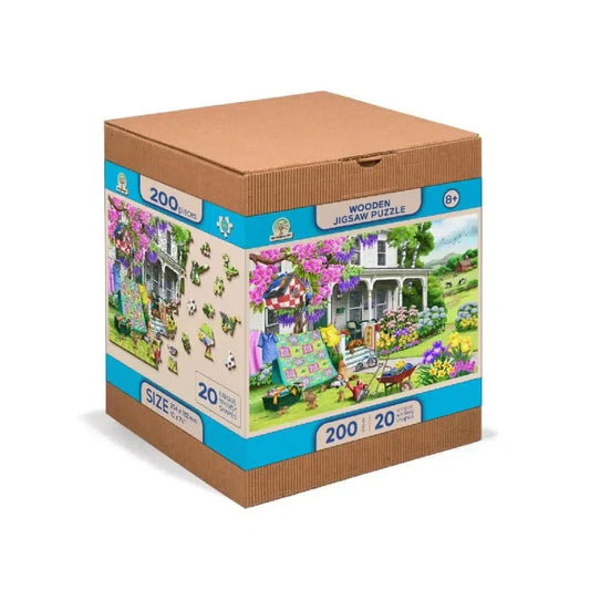 Countryside Garden 200 Piece Wood Jigsaw Puzzle Wooden City - Chickadees Wooden Toys