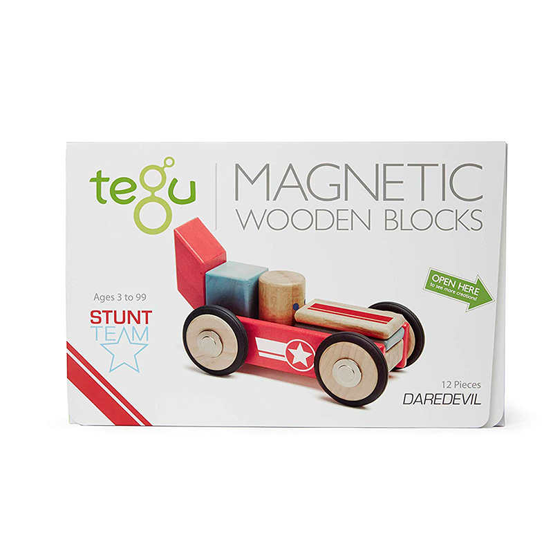 Daredevil <br>Magnetic Wooden Blocks <br>Stunt Team, 12 pieces - Chickadees Wooden Toys