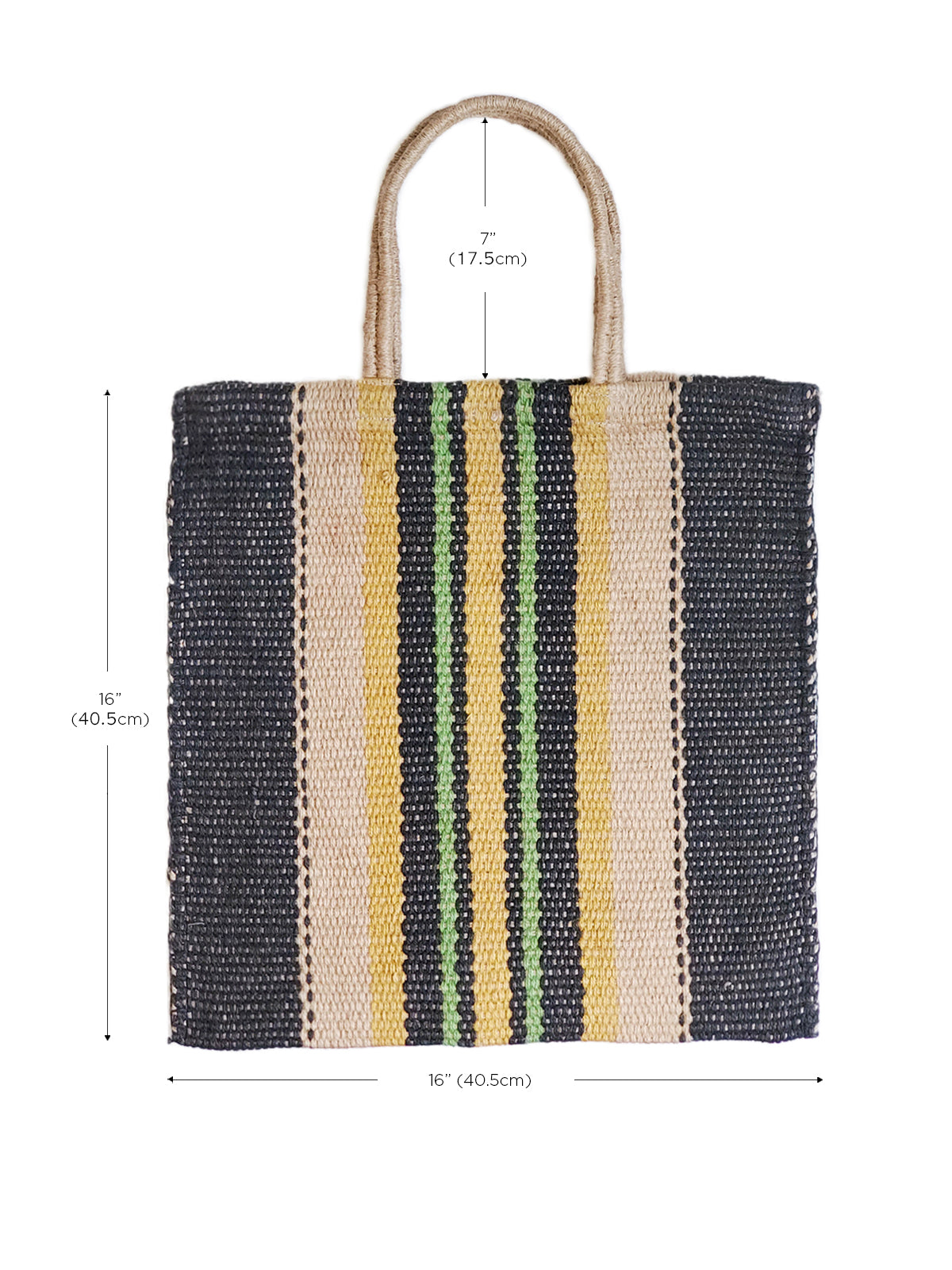 Dora Jute Tote Bag - Multi Navy - Chickadees Wooden Toys