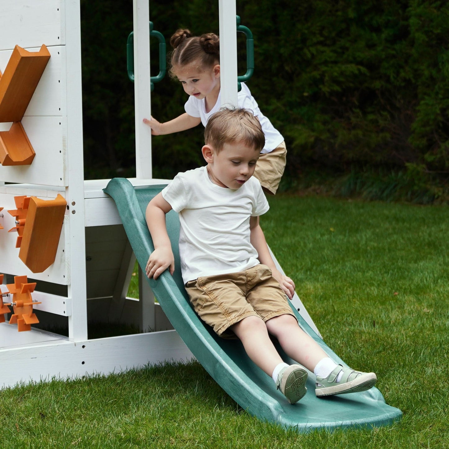 Aloe Outdoor Mini Playset for Toddlers – Water Slide & Backyard Fun - Chickadees Wooden Toys