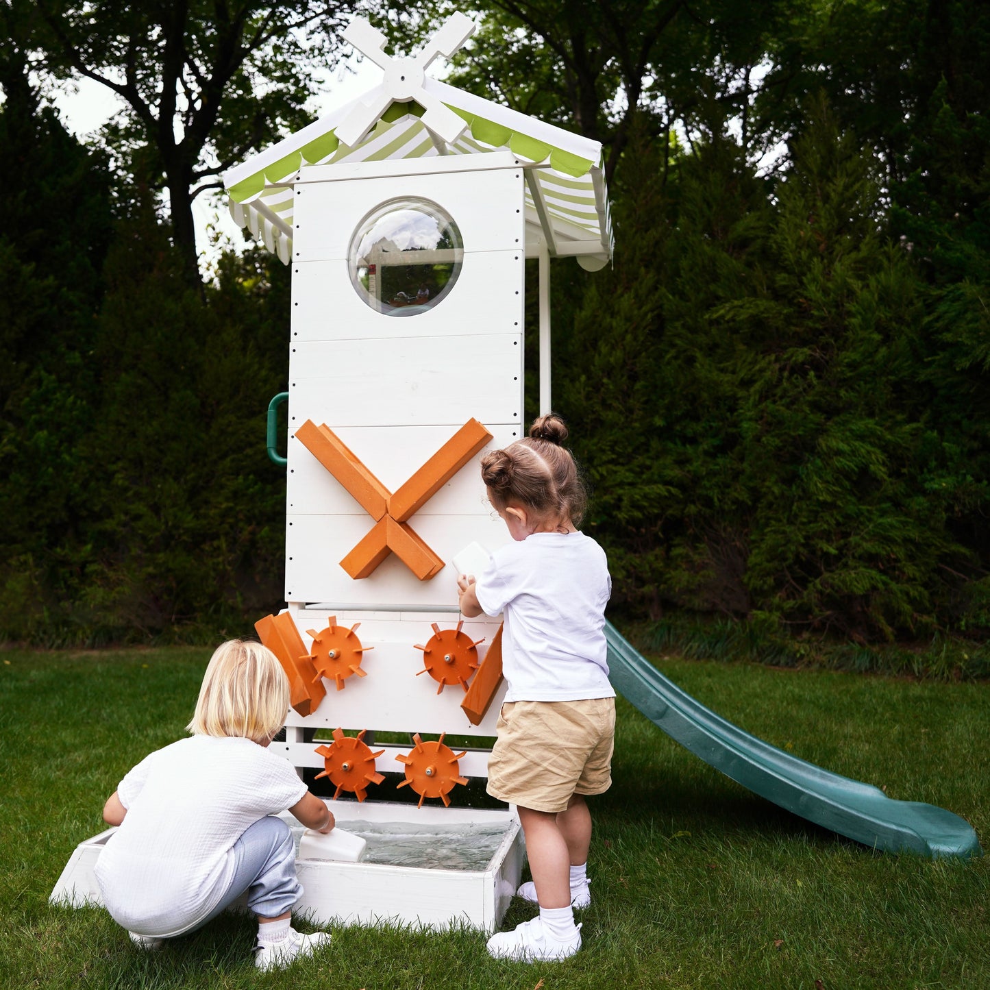 Aloe Outdoor Mini Playset for Toddlers – Water Slide & Backyard Fun - Chickadees Wooden Toys