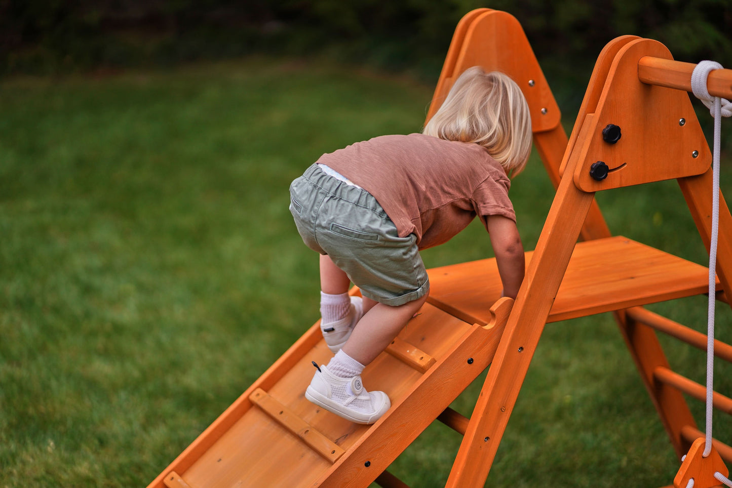Juniper Folding Indoor & Outdoor Playset | Wooden Climber for Toddlers - Chickadees Wooden Toys