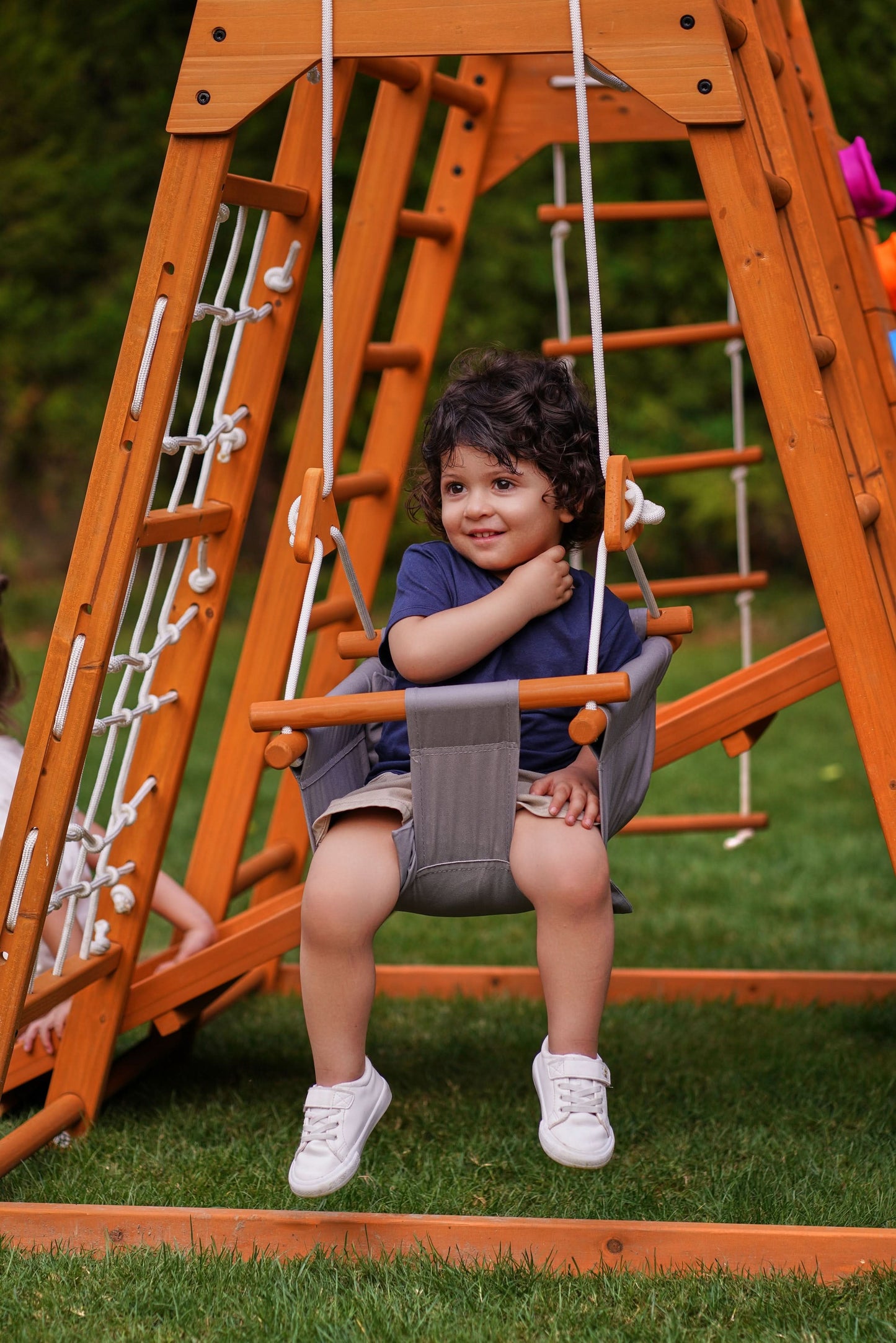 Magnolia 7-in-1 Real Wood Playset | Indoor & Outdoor Climbing Gym for Kids - Chickadees Wooden Toys