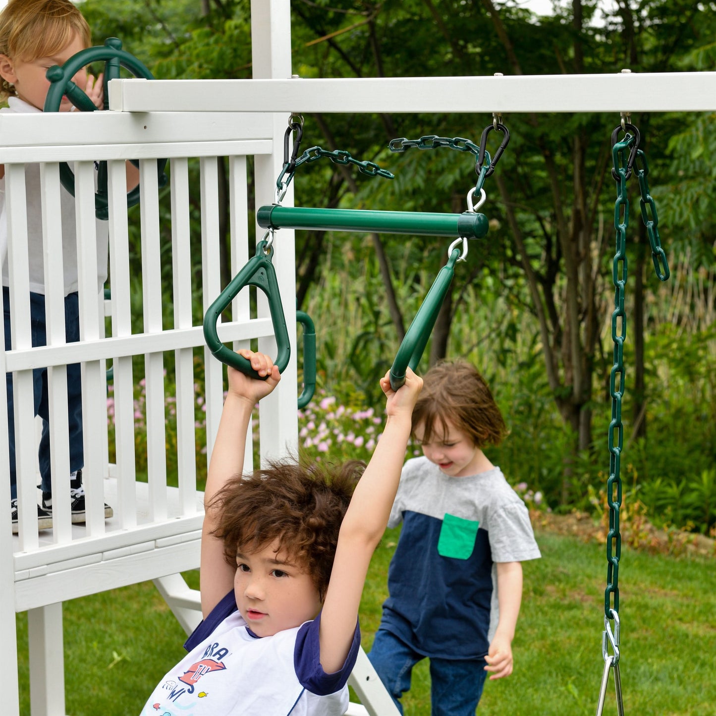 Craftsman Modern Outdoor Swing Set | Wooden Backyard Swing Frame for Kids - Chickadees Wooden Toys