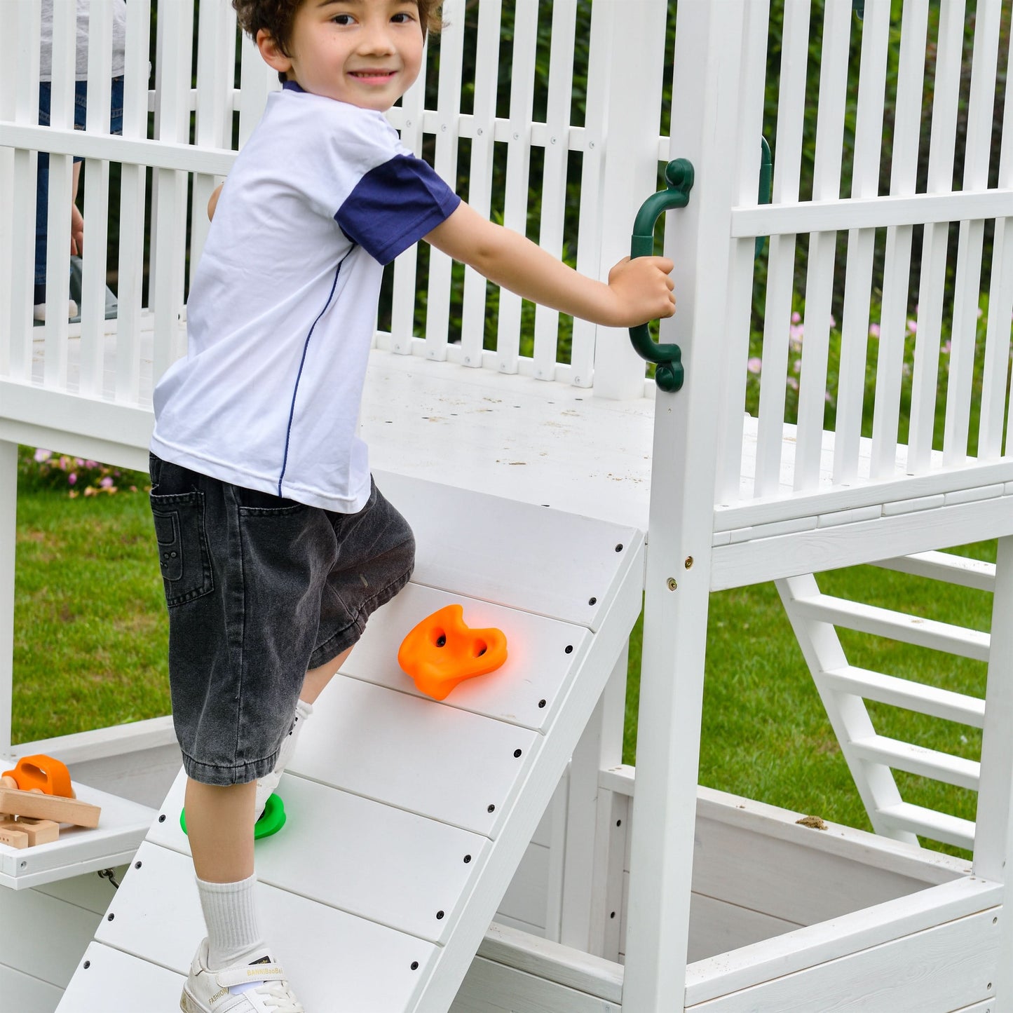 Craftsman Modern Outdoor Swing Set | Wooden Backyard Swing Frame for Kids - Chickadees Wooden Toys