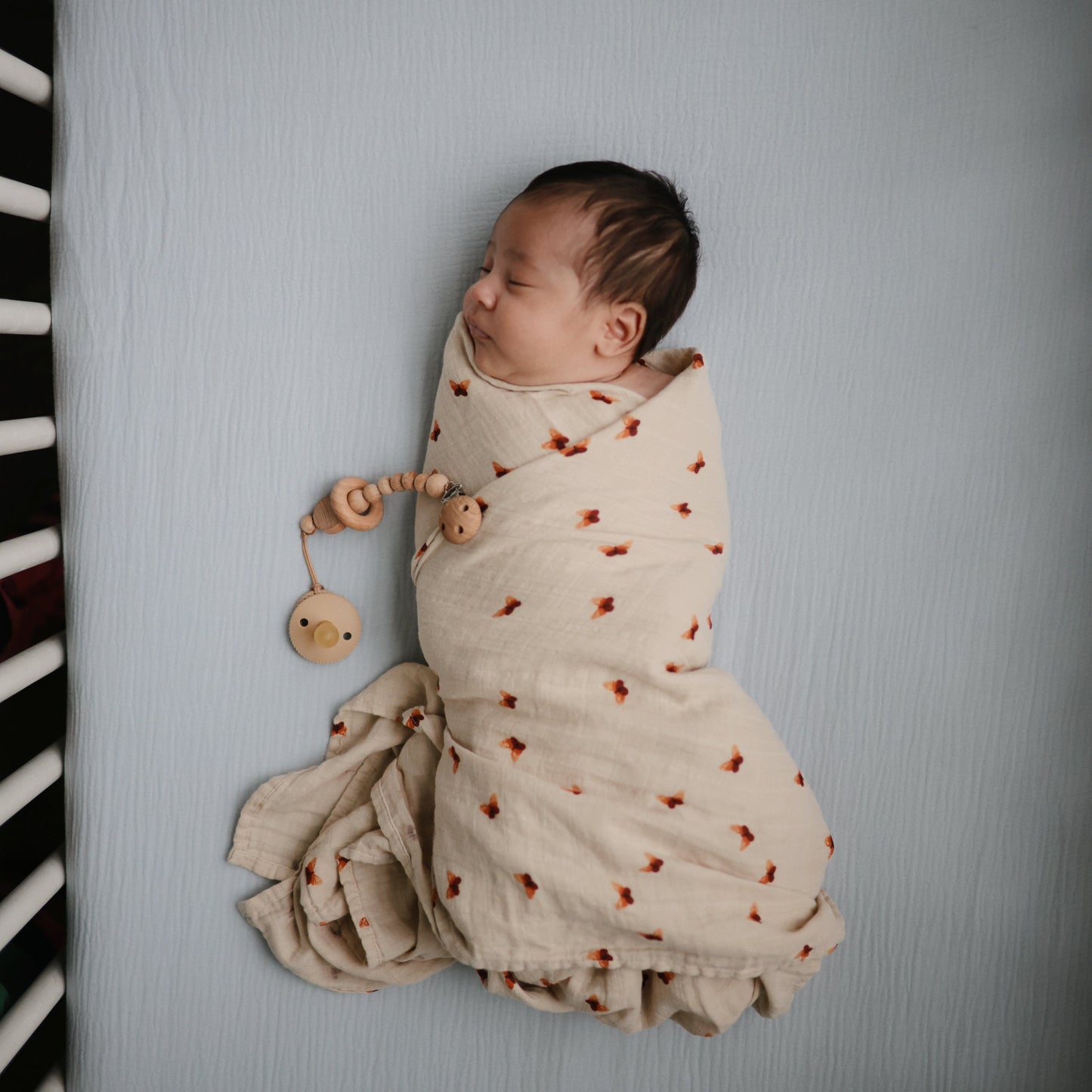 Organic Cotton Muslin Swaddle Blanket - Chickadees Wooden Toys