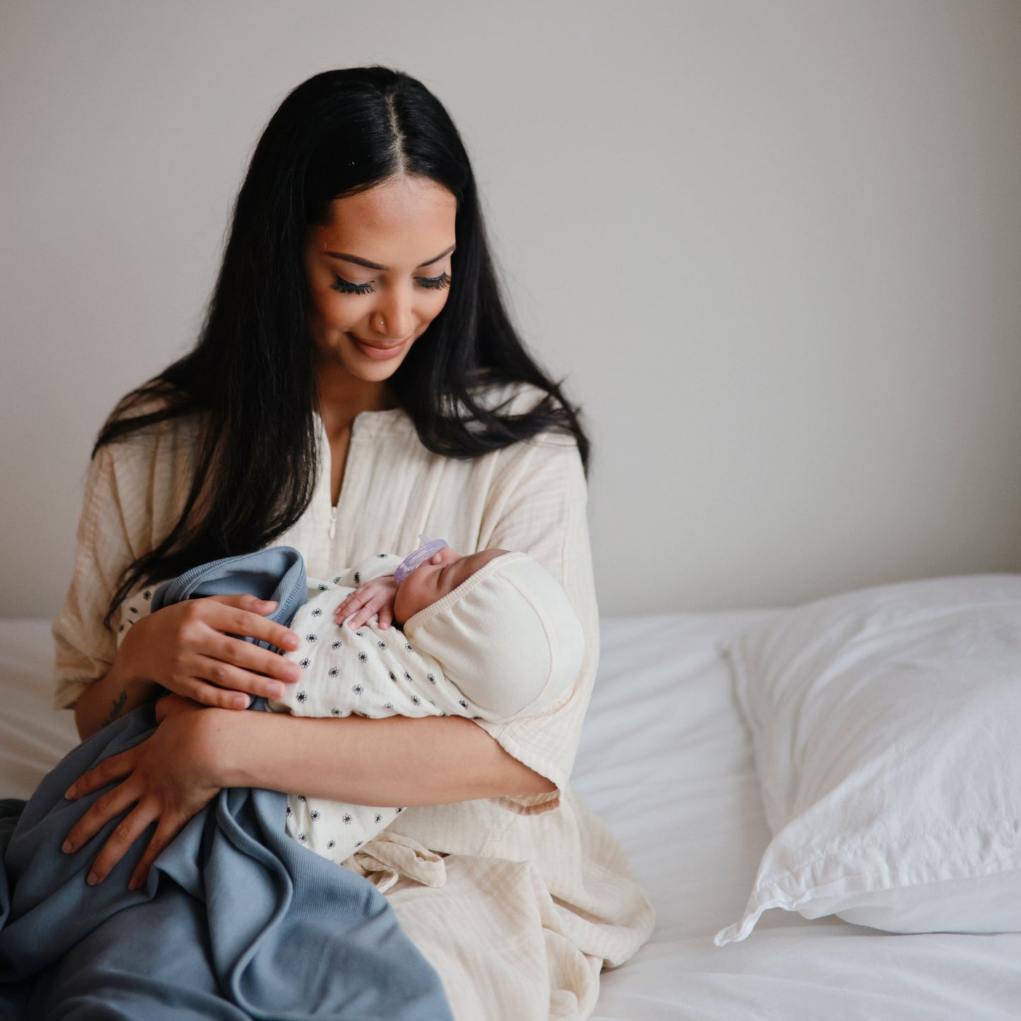 Organic Cotton Muslin Swaddle Blanket - Chickadees Wooden Toys