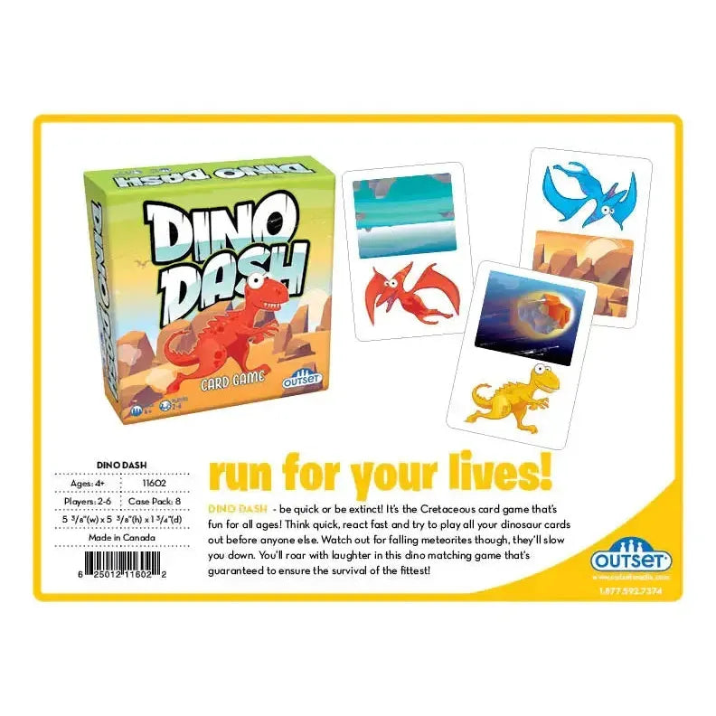 Dino Dash Card Game - Be Quick or Be Extinct - Outset - Chickadees Wooden Toys