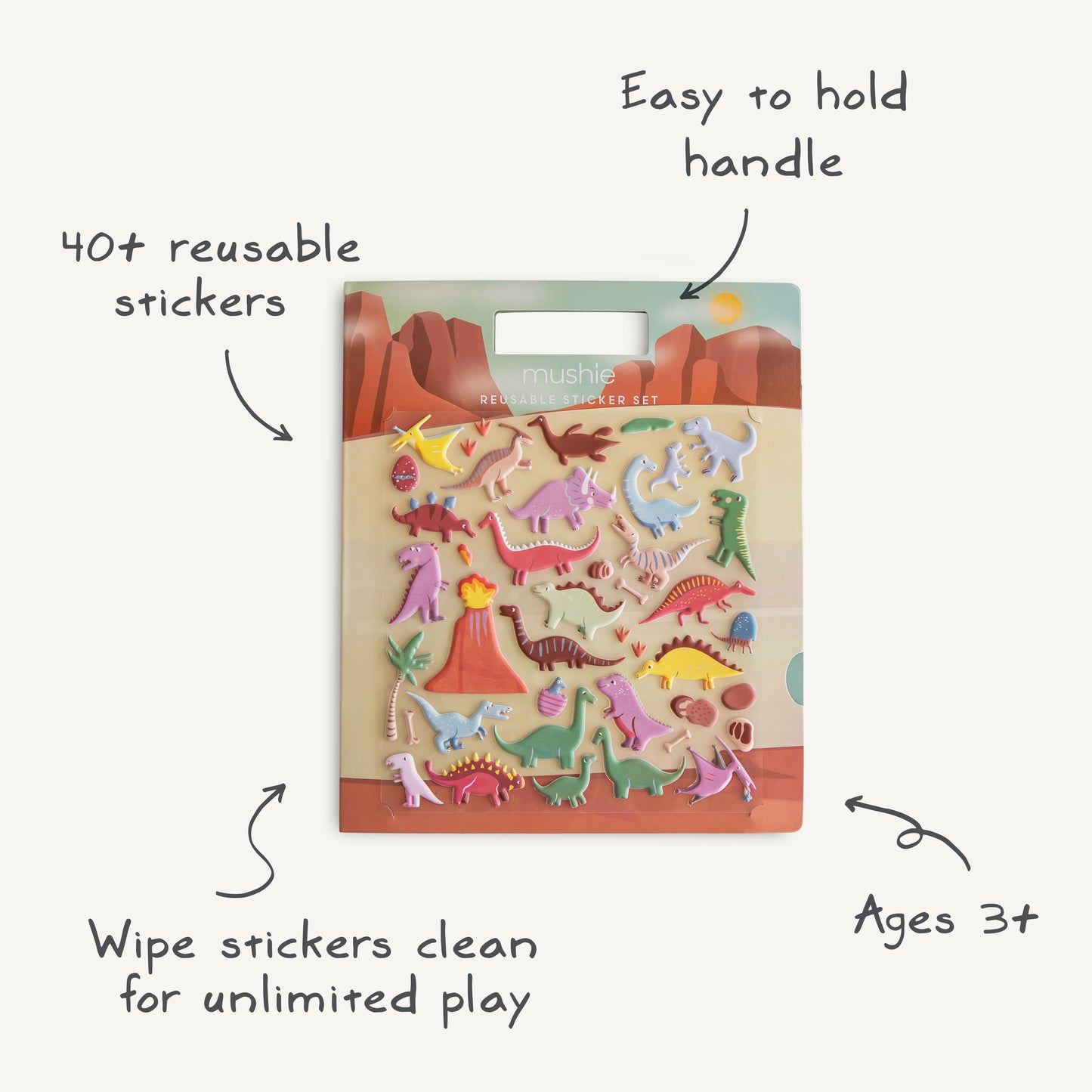 Reusable Dino Sticker Set