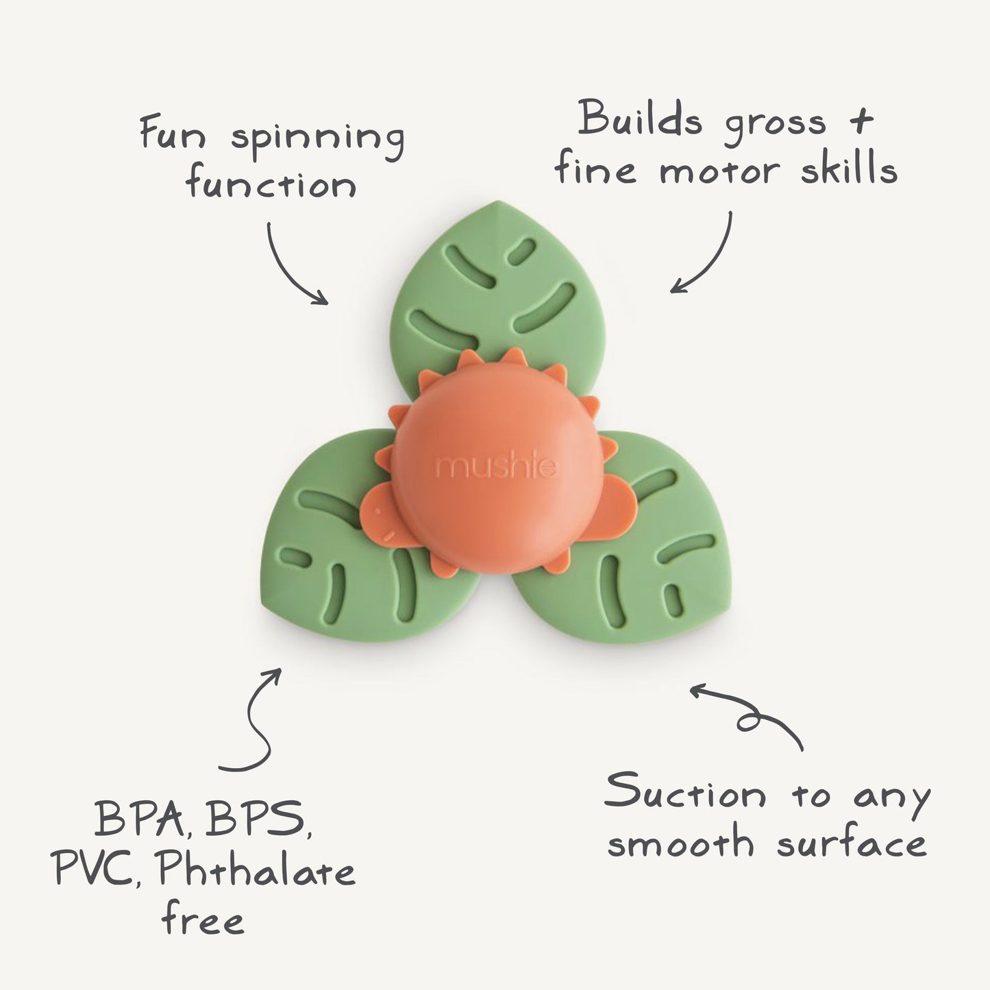 Dino Suction Spinner Toy - Chickadees Wooden Toys