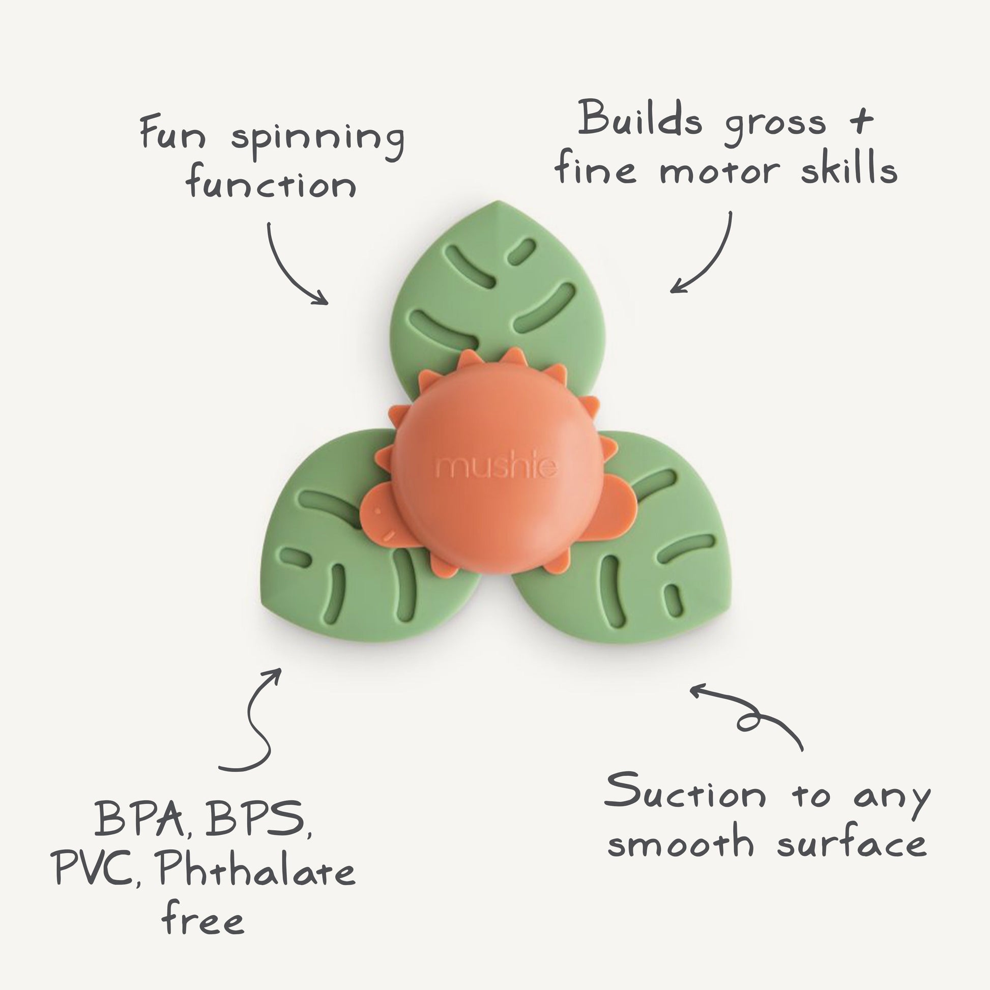 Dino Suction Spinner Toy - Chickadees Wooden Toys
