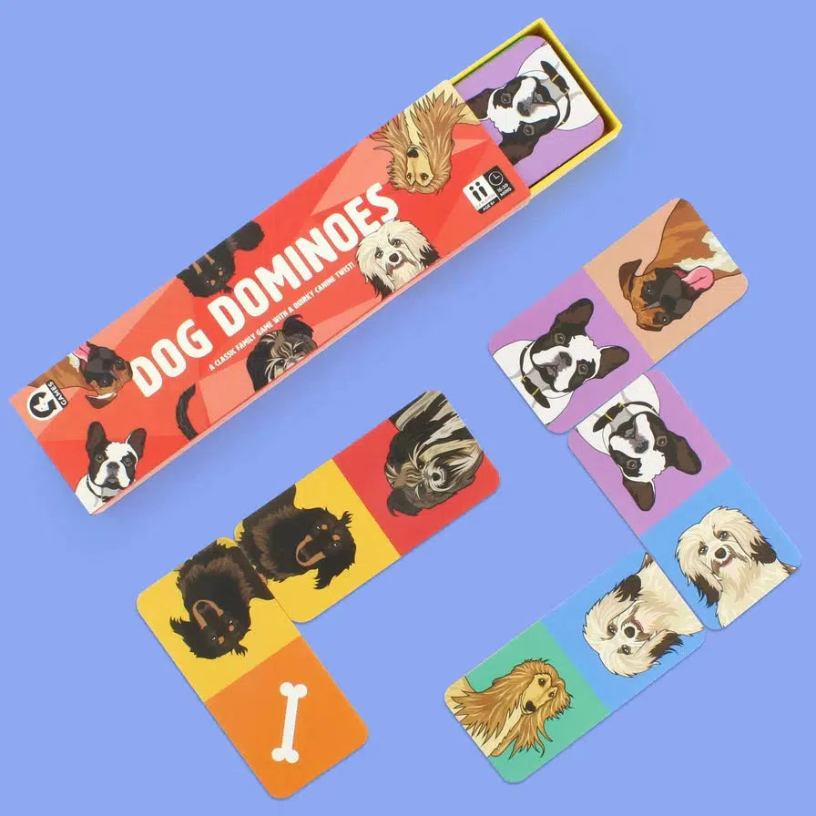 Dog Dominoes Card Game Ginger Fox - Chickadees Wooden Toys