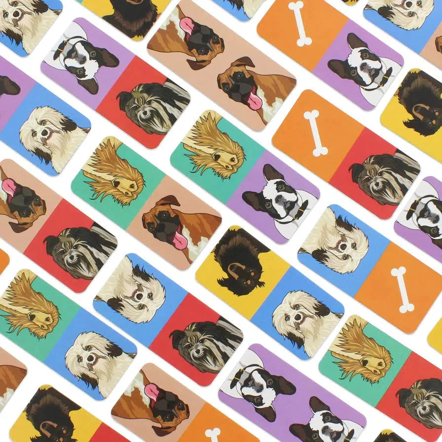 Dog Dominoes Card Game Ginger Fox - Chickadees Wooden Toys