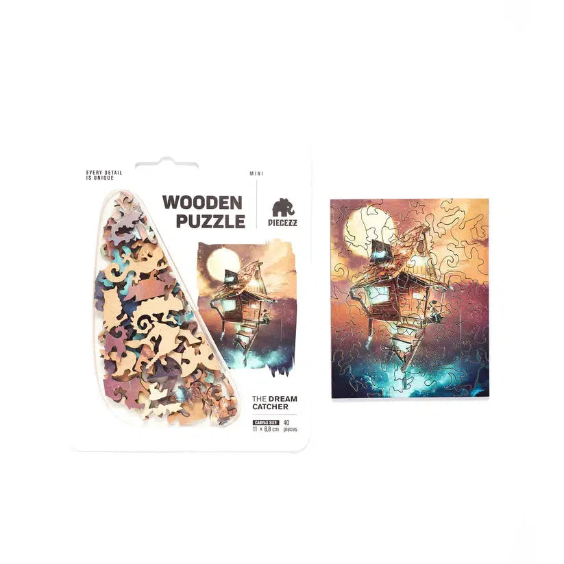 Dream Catcher 40 Piece Mini Wooden Jigsaw Puzzle Geek Toys - Chickadees Wooden Toys