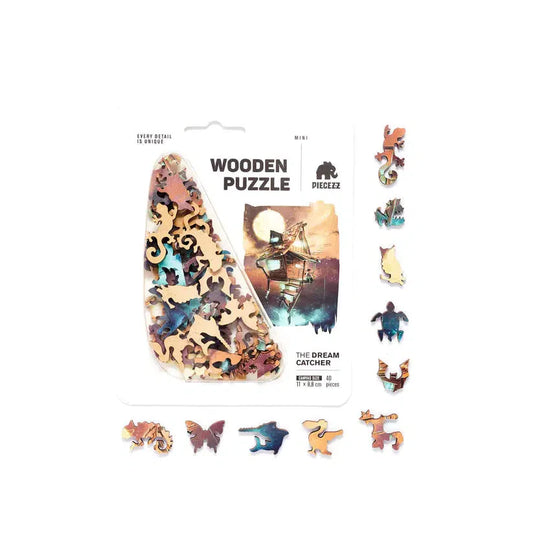 Dream Catcher 40 Piece Mini Wooden Jigsaw Puzzle Geek Toys - Chickadees Wooden Toys
