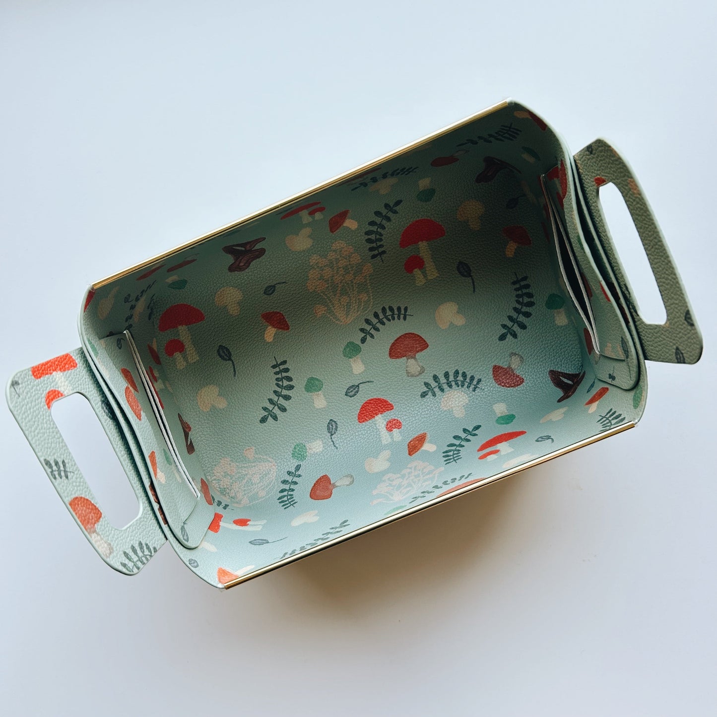 Reversible Origami Tote (mushroom & mint) - Chickadees Wooden Toys