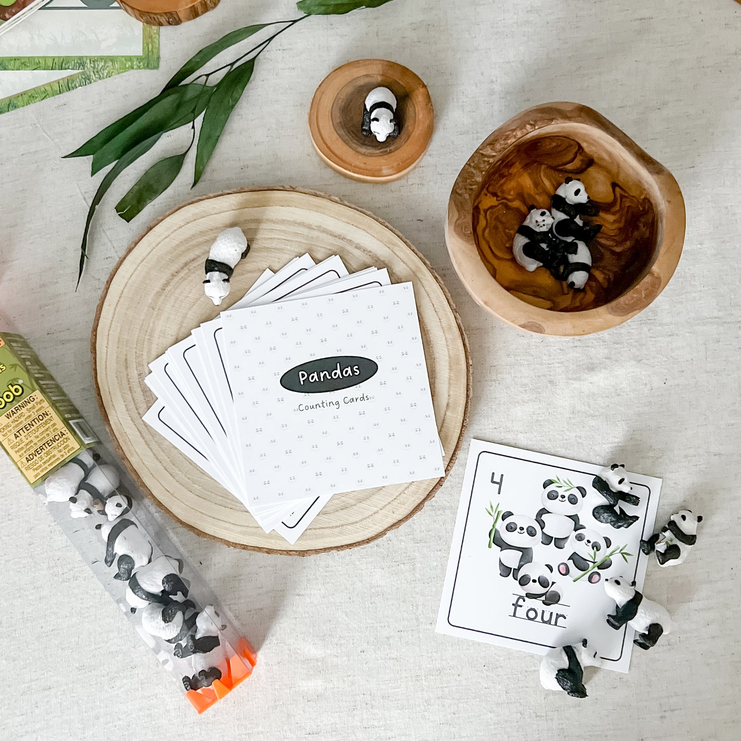 Panda Counting - Cards and Figures - Chickadees Wooden Toys