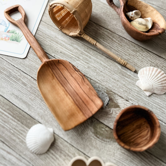 Olive Wood Shovel - Chickadees Wooden Toys