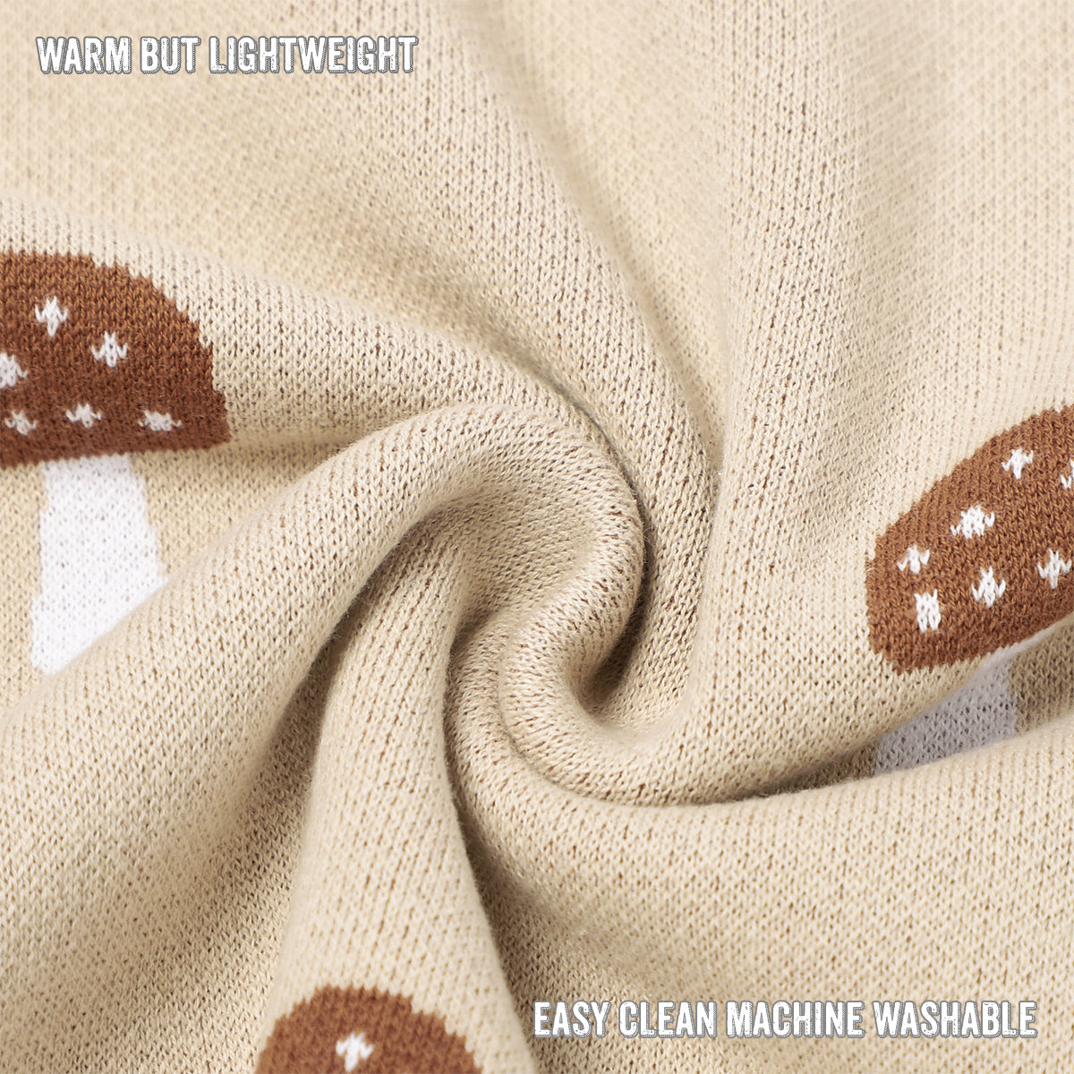 Luxury Knit Mushroom Swaddle Baby Blanket - Chickadees Wooden Toys