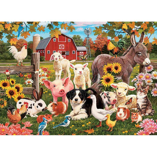 Family Farm 350 Piece Family Jigsaw Puzzle Cobble Hill - Chickadees Wooden Toys