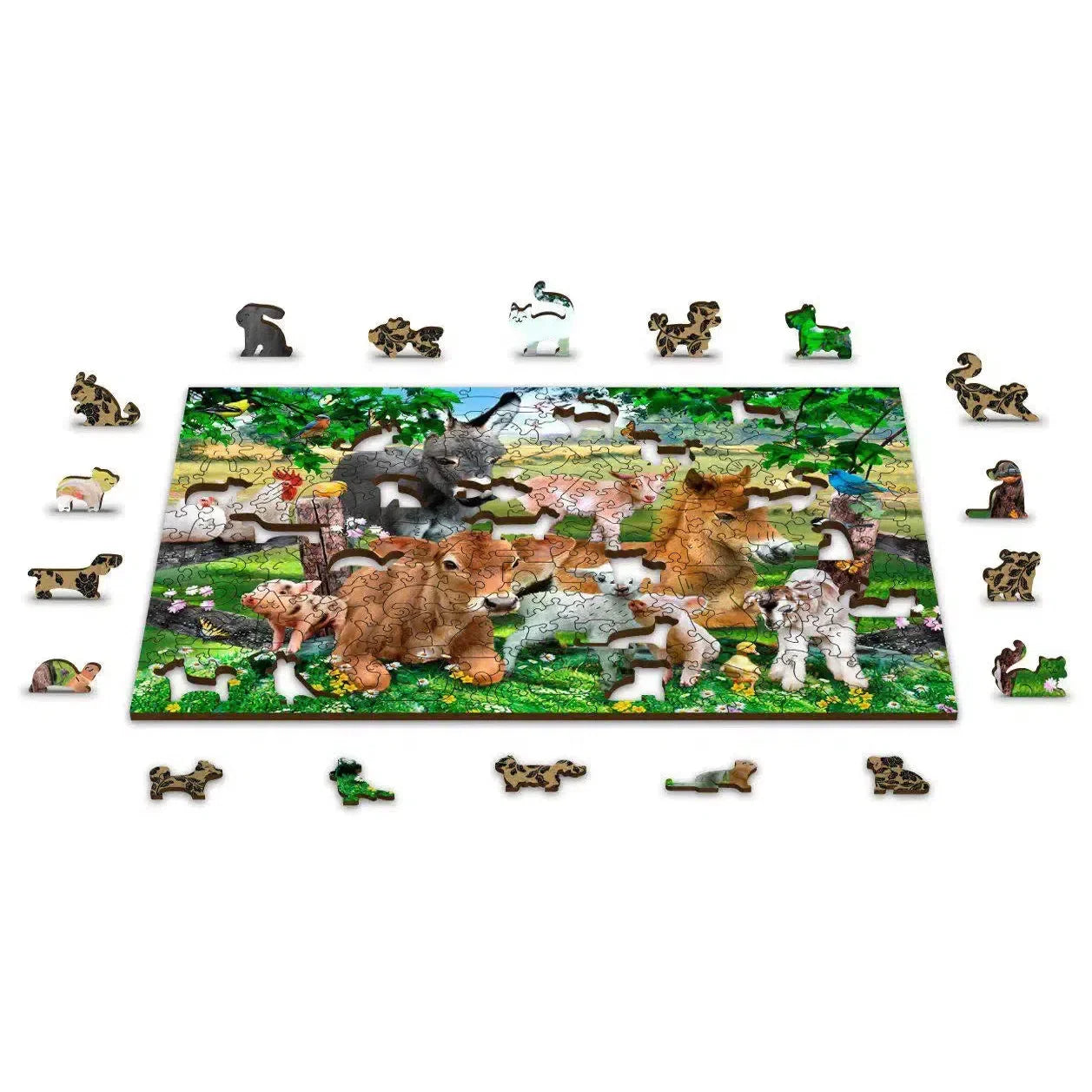 Farm Kindergarten 150 Piece Wood Jigsaw Puzzle Wooden City