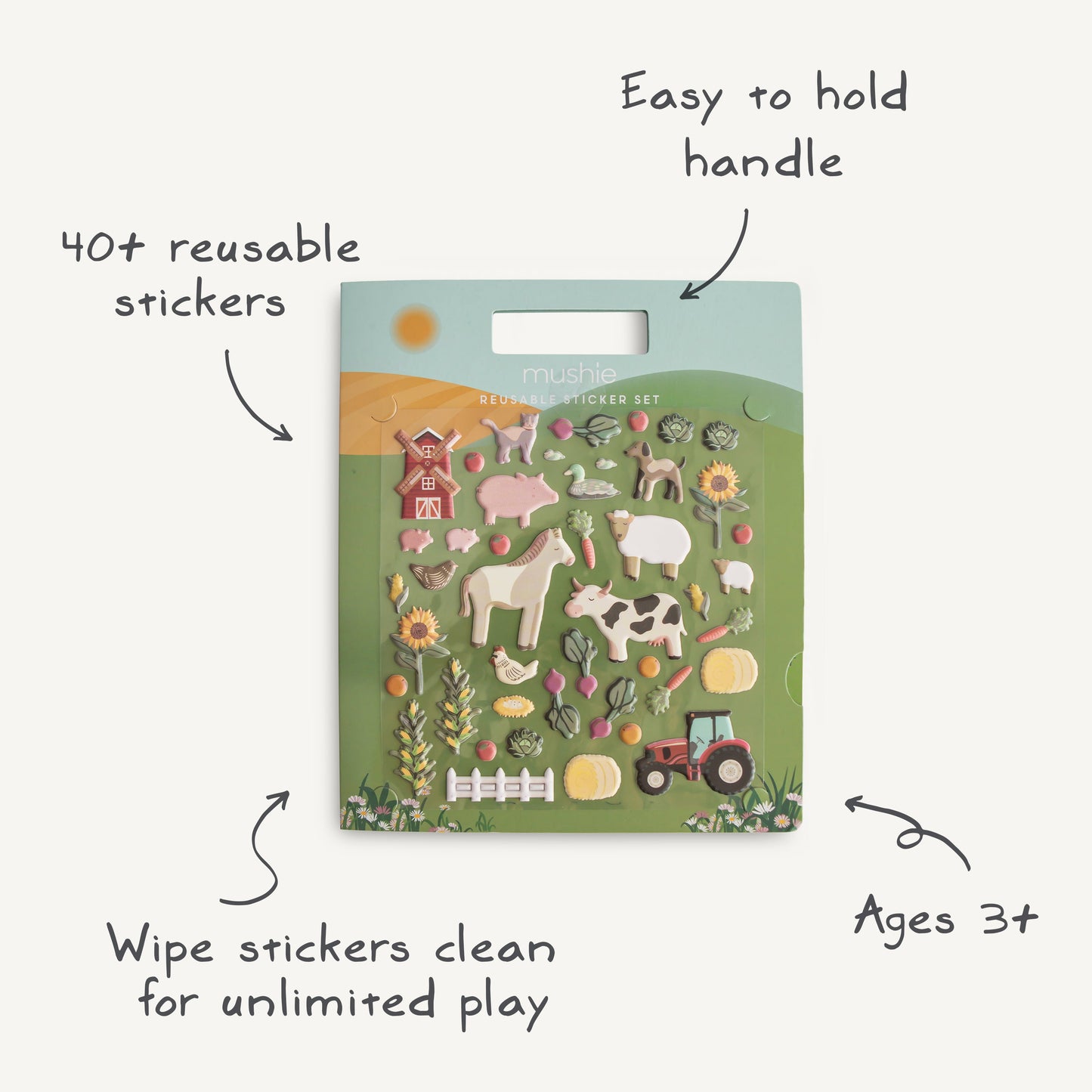 Reusable Farm Sticker Set - Chickadees Wooden Toys