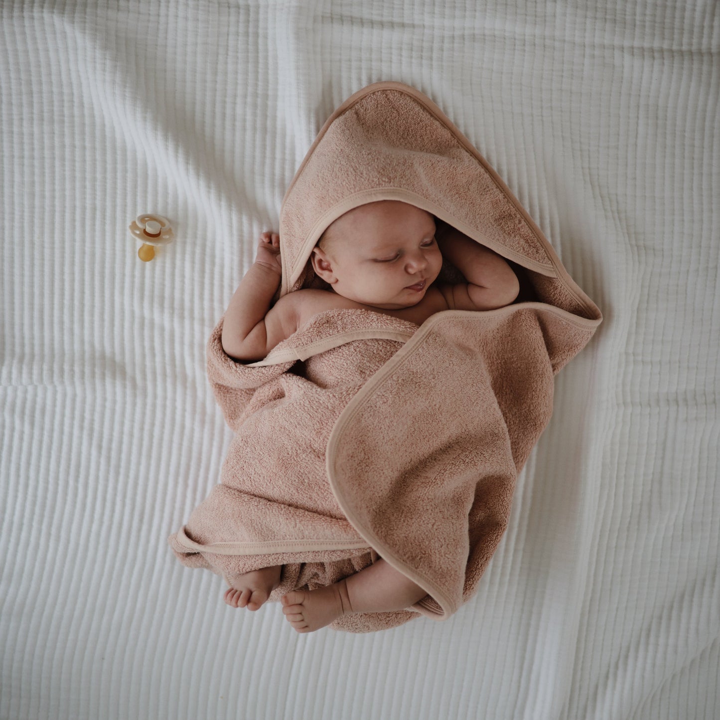 Organic Cotton Baby Hooded Towel - Chickadees Wooden Toys
