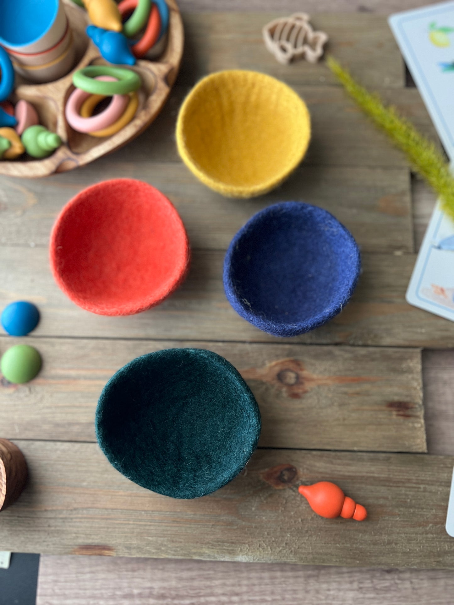 Summer Felt Mini Bowls - Chickadees Wooden Toys