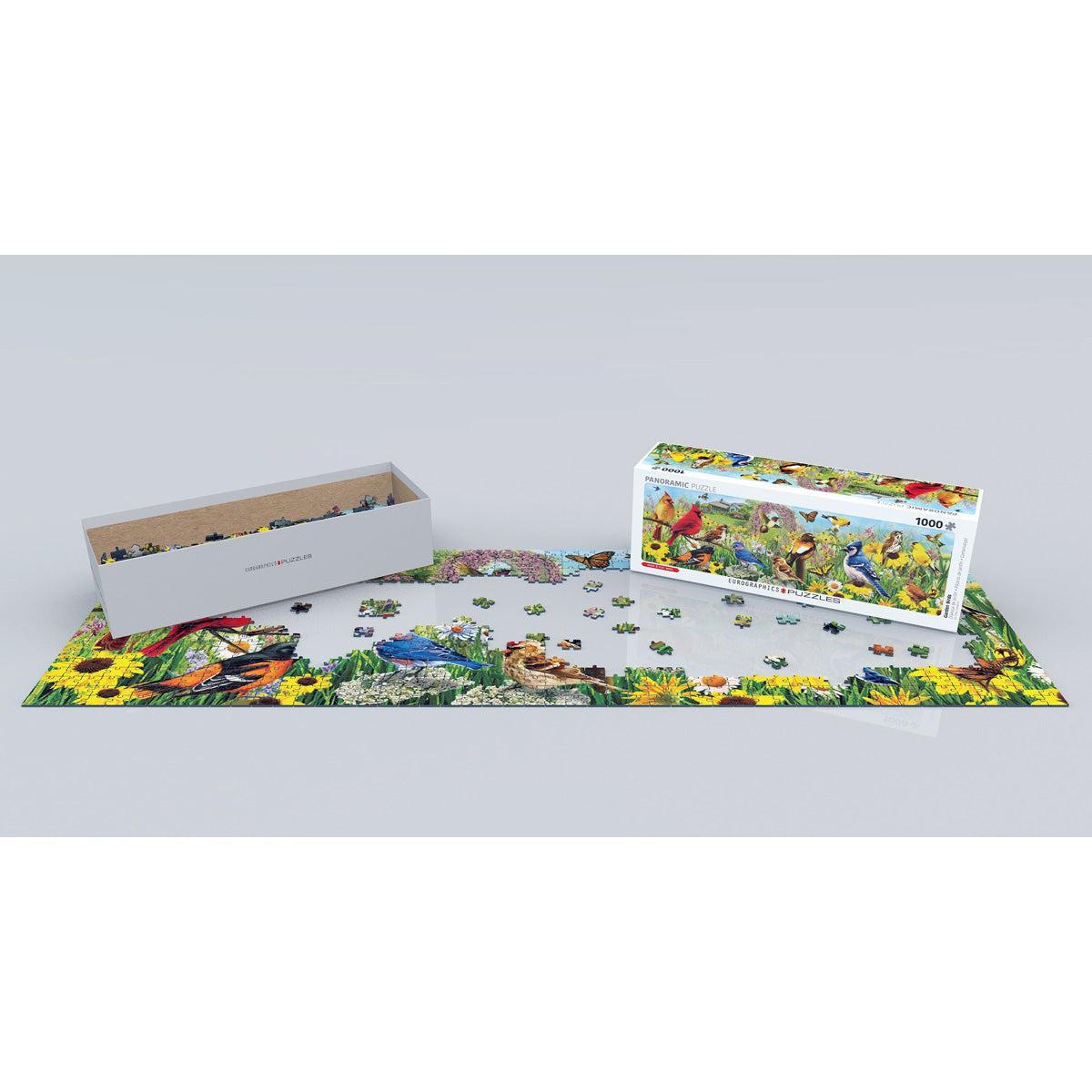 Garden Birds 1000 Piece Panoramic Jigsaw Puzzle Eurographics