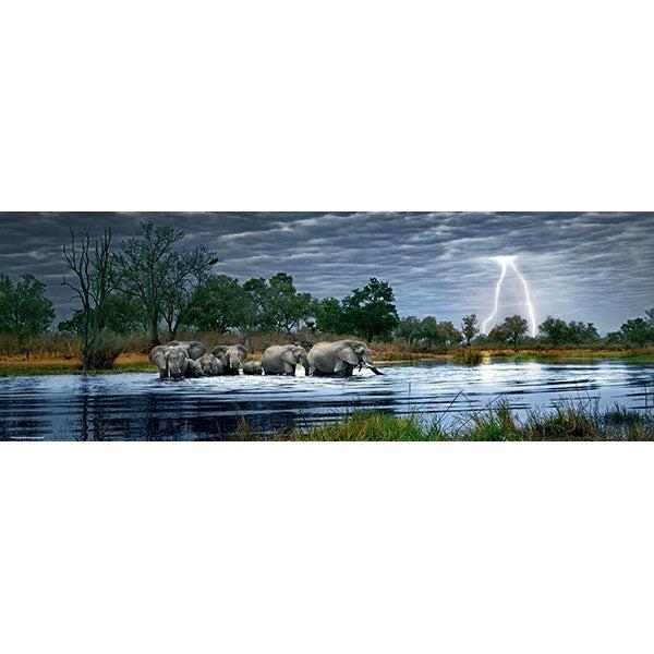 Herd of Elephants 2000 Piece Panoramic Jigsaw Puzzle Heye