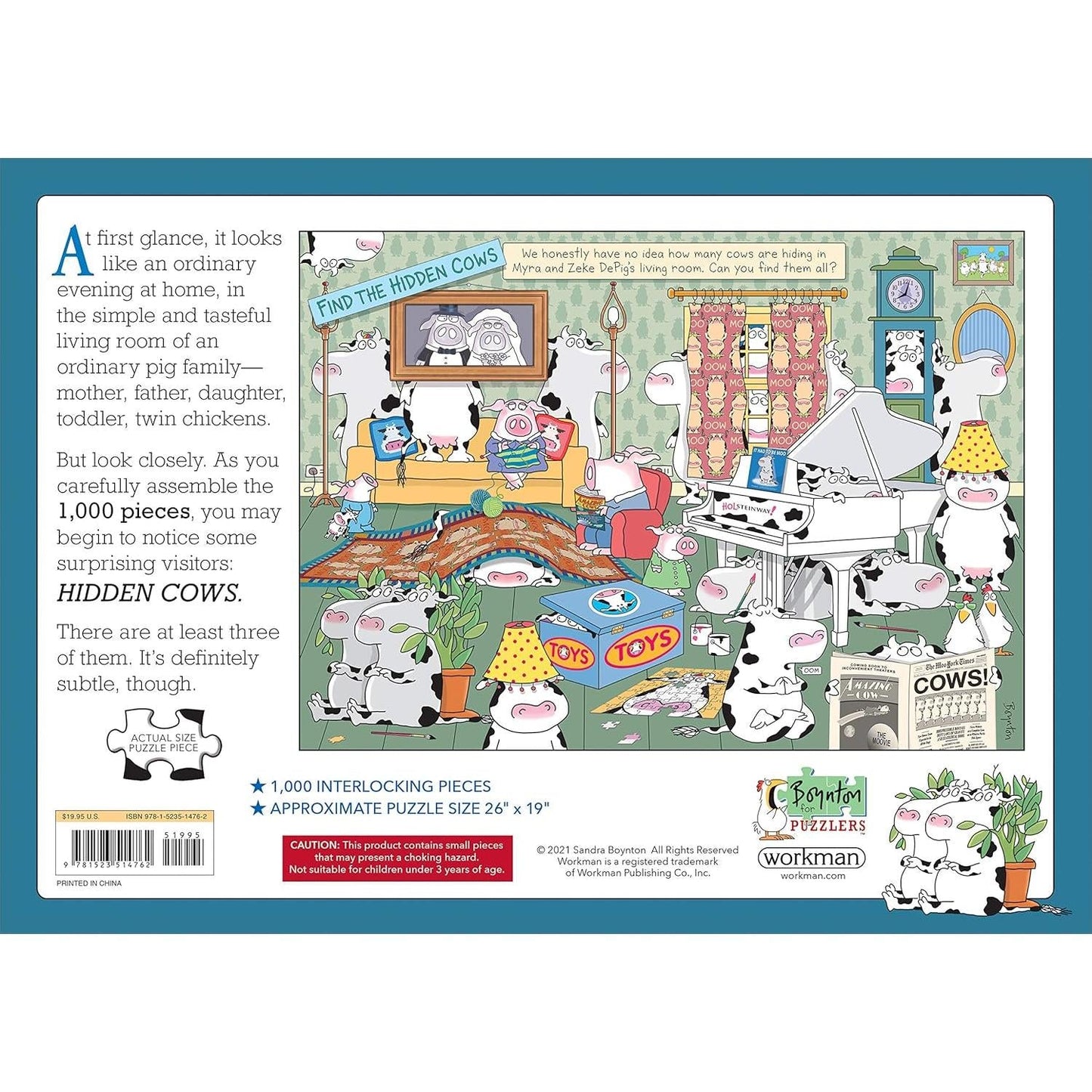 Hidden Cows 1000 Piece Jigsaw Puzzle Workman