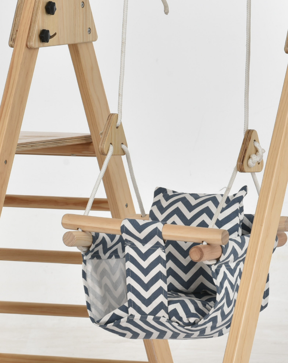 Indoor Baby Swing Seat | Soft Cotton Toddler Hammock for All Swingsets (Frame Not Included) - Chickadees Wooden Toys