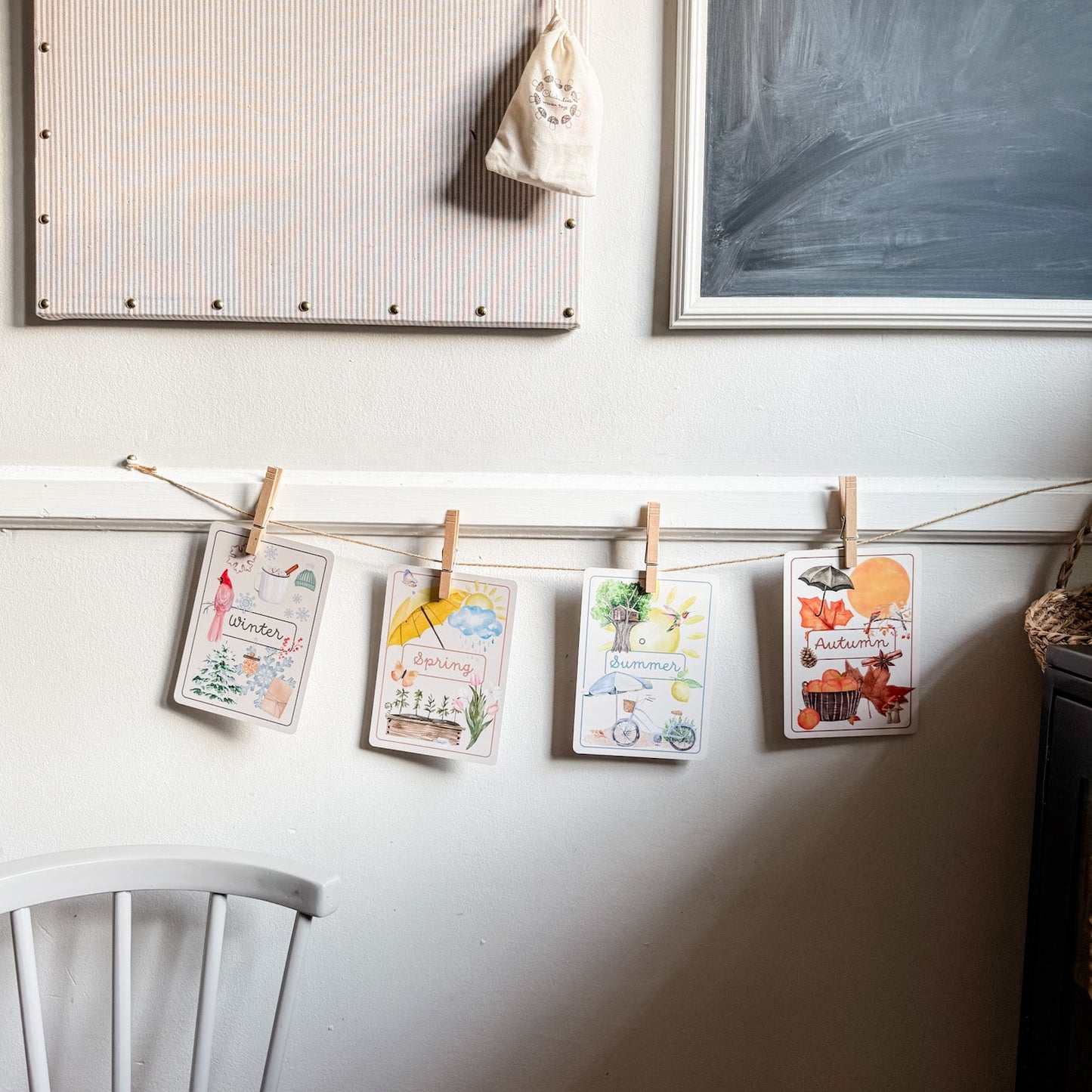 Autumn Season Cards - Chickadees Wooden Toys