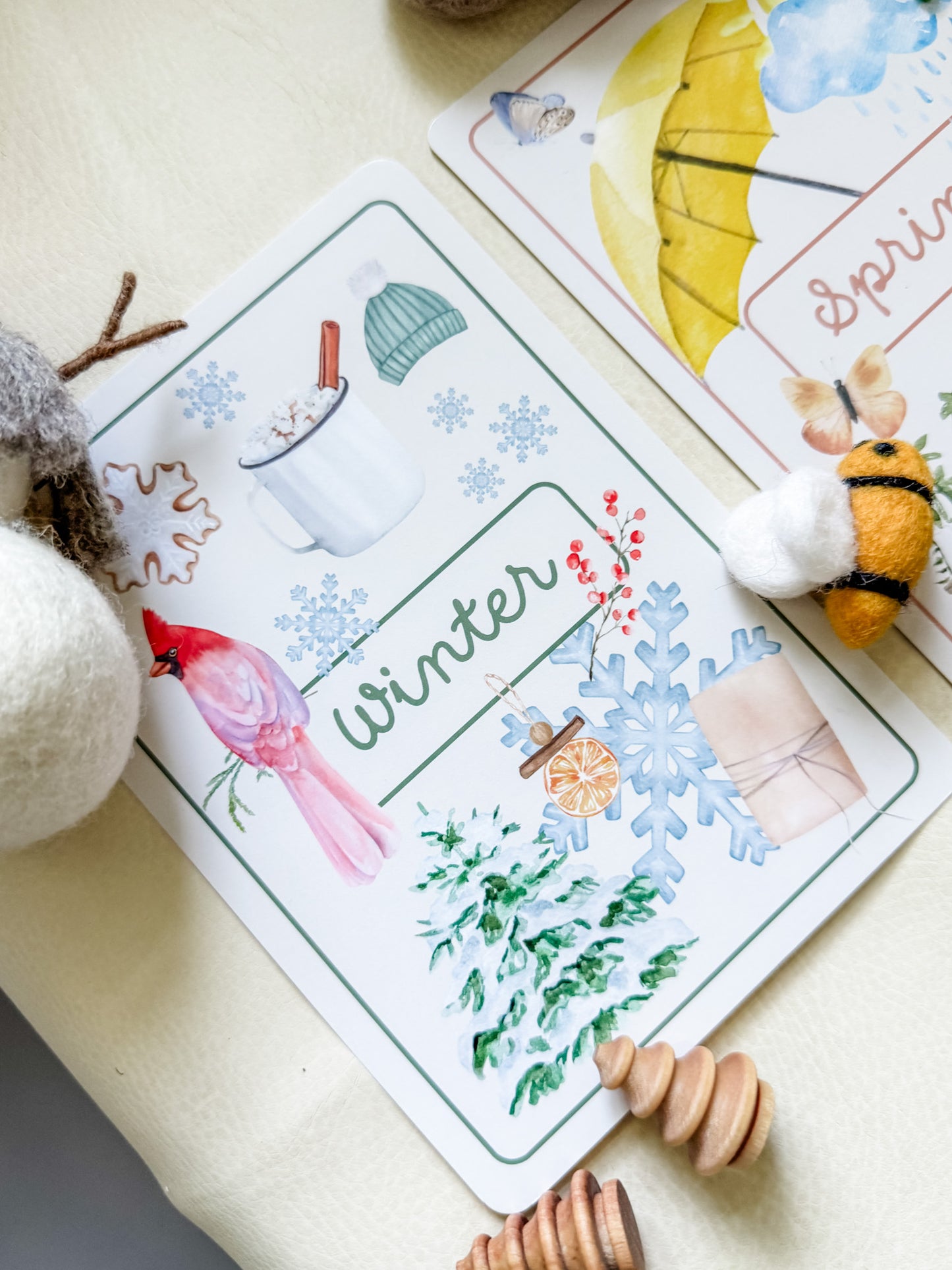 Winter Season Cards - Chickadees Wooden Toys