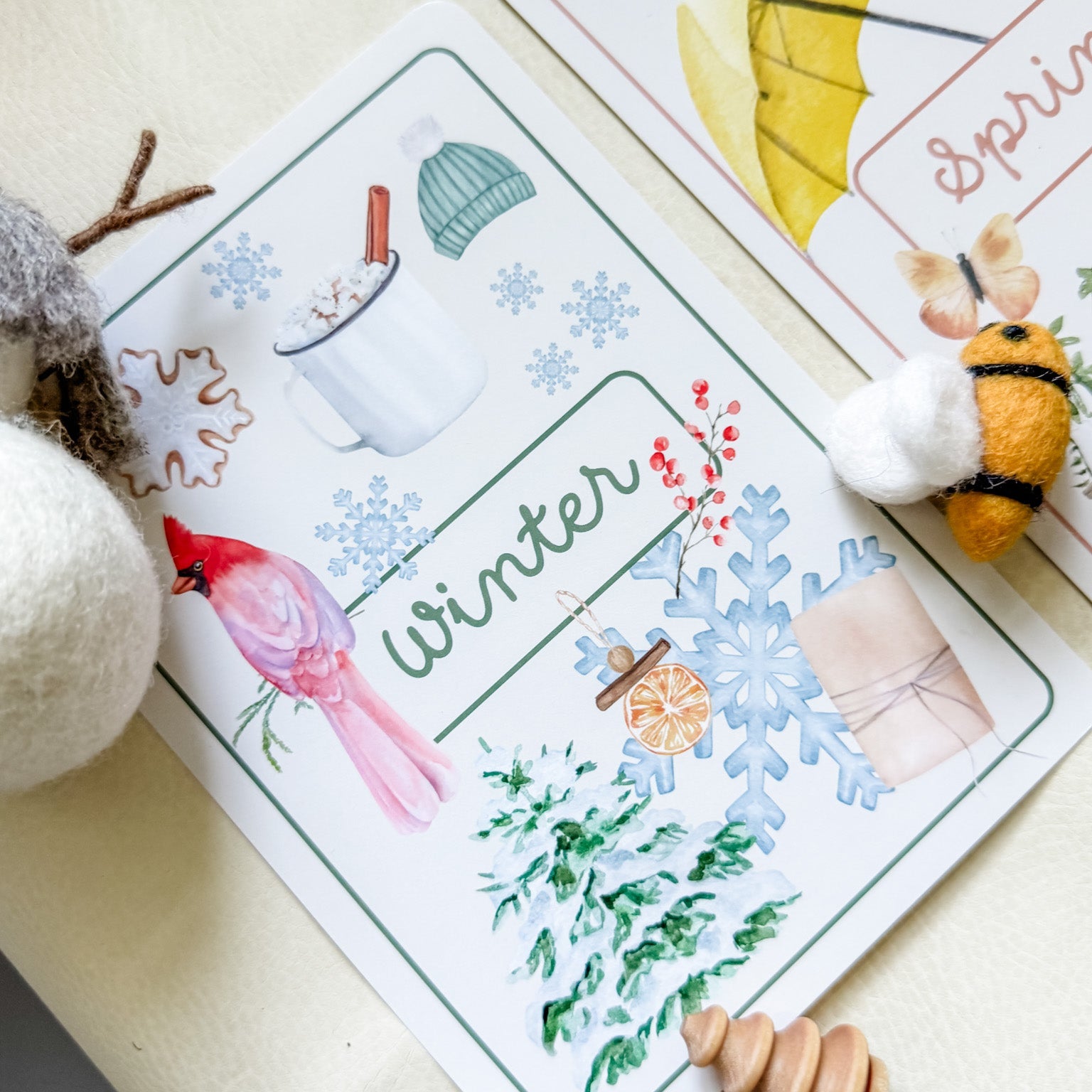 Winter Season Cards - Chickadees Wooden Toys