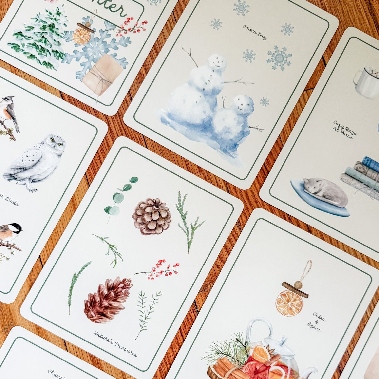 Winter Season Cards - Chickadees Wooden Toys
