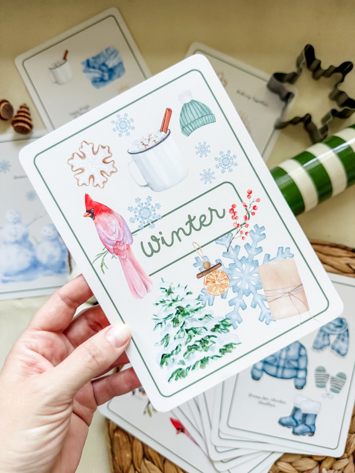 Winter Season Cards - Chickadees Wooden Toys