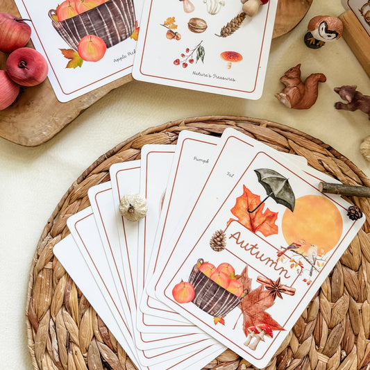Autumn Season Cards - Chickadees Wooden Toys